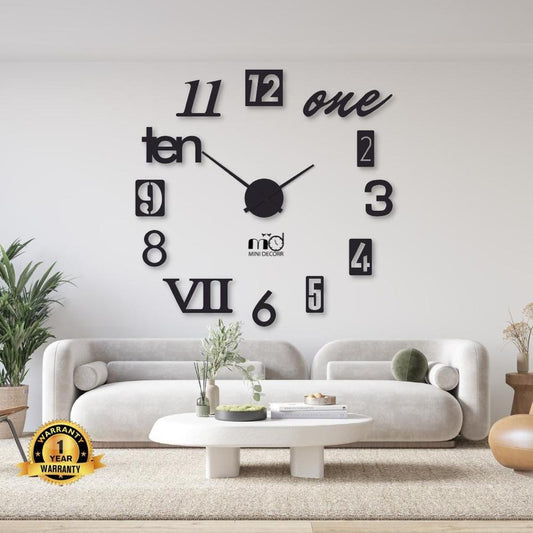 Beautiful Mix Digit Wood Wall Clock