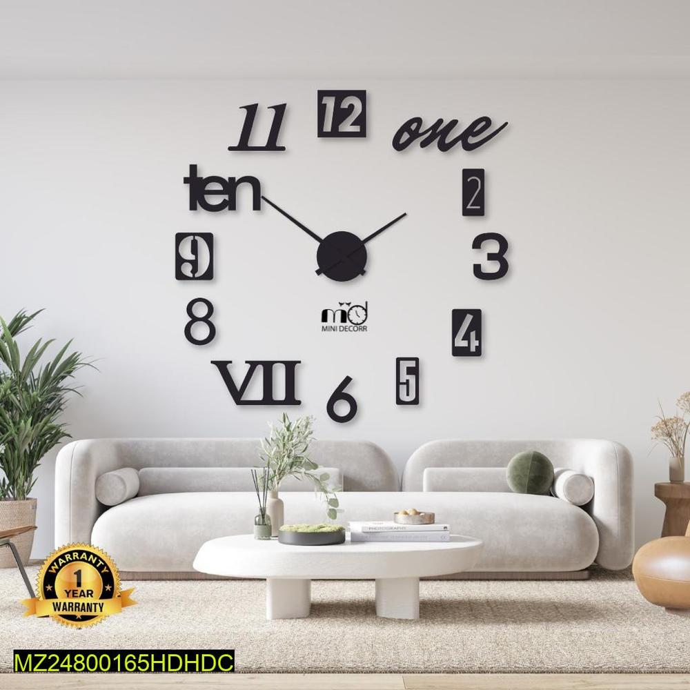 Beautiful Mix Digit Wood Wall Clock