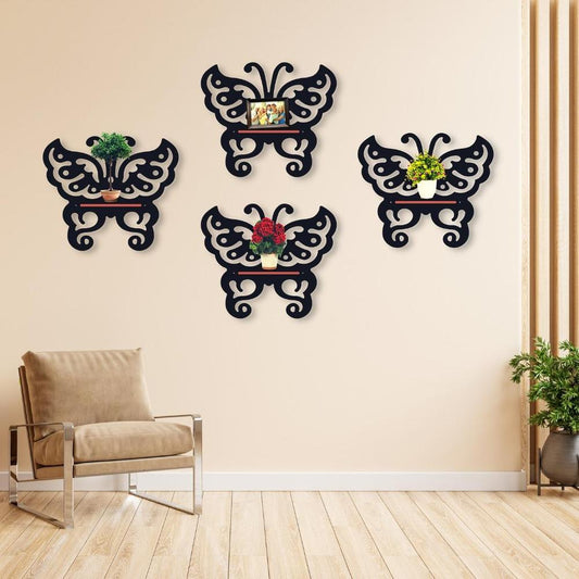 Butterfly Wall Hanging Shelves, Pack of 4