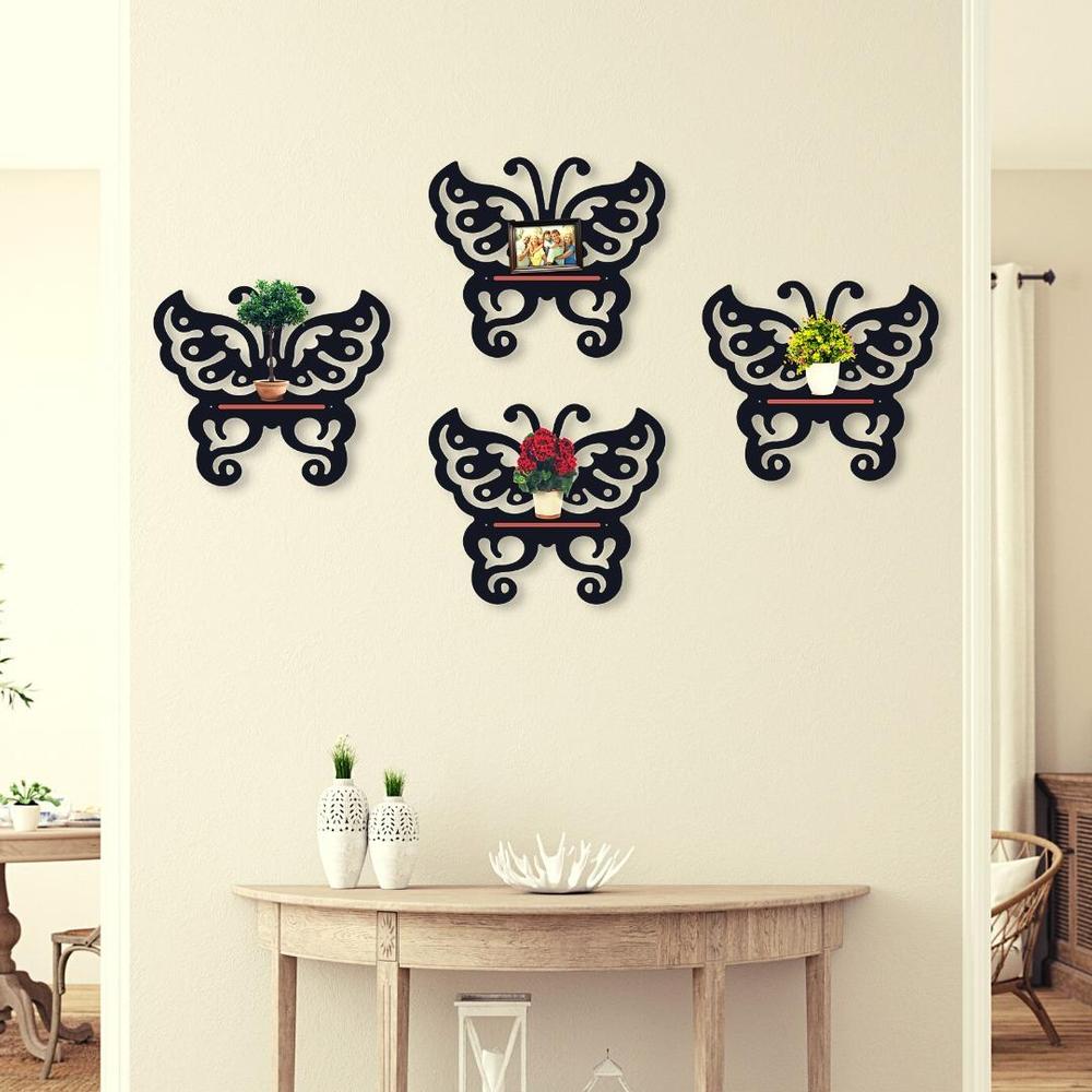 Butterfly Wall Hanging Shelves, Pack of 4