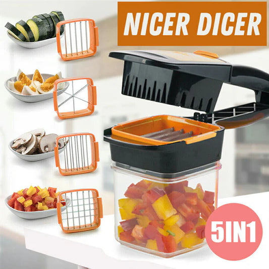 Nicer Dicer Quick Fruit Vegetable Cutter 5 In 1 Slicer Speedy Chopper (random Color)