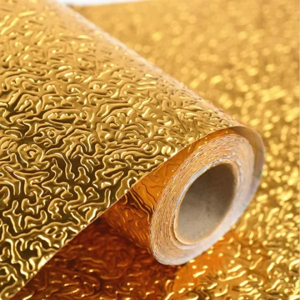 (size: 45*2m) – Golden Foil Kitchen Wallpaper Stickers