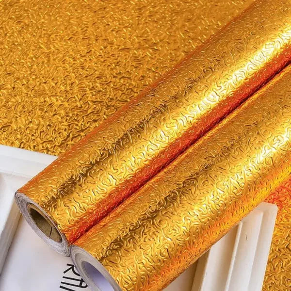 (size: 45*2m) – Golden Foil Kitchen Wallpaper Stickers